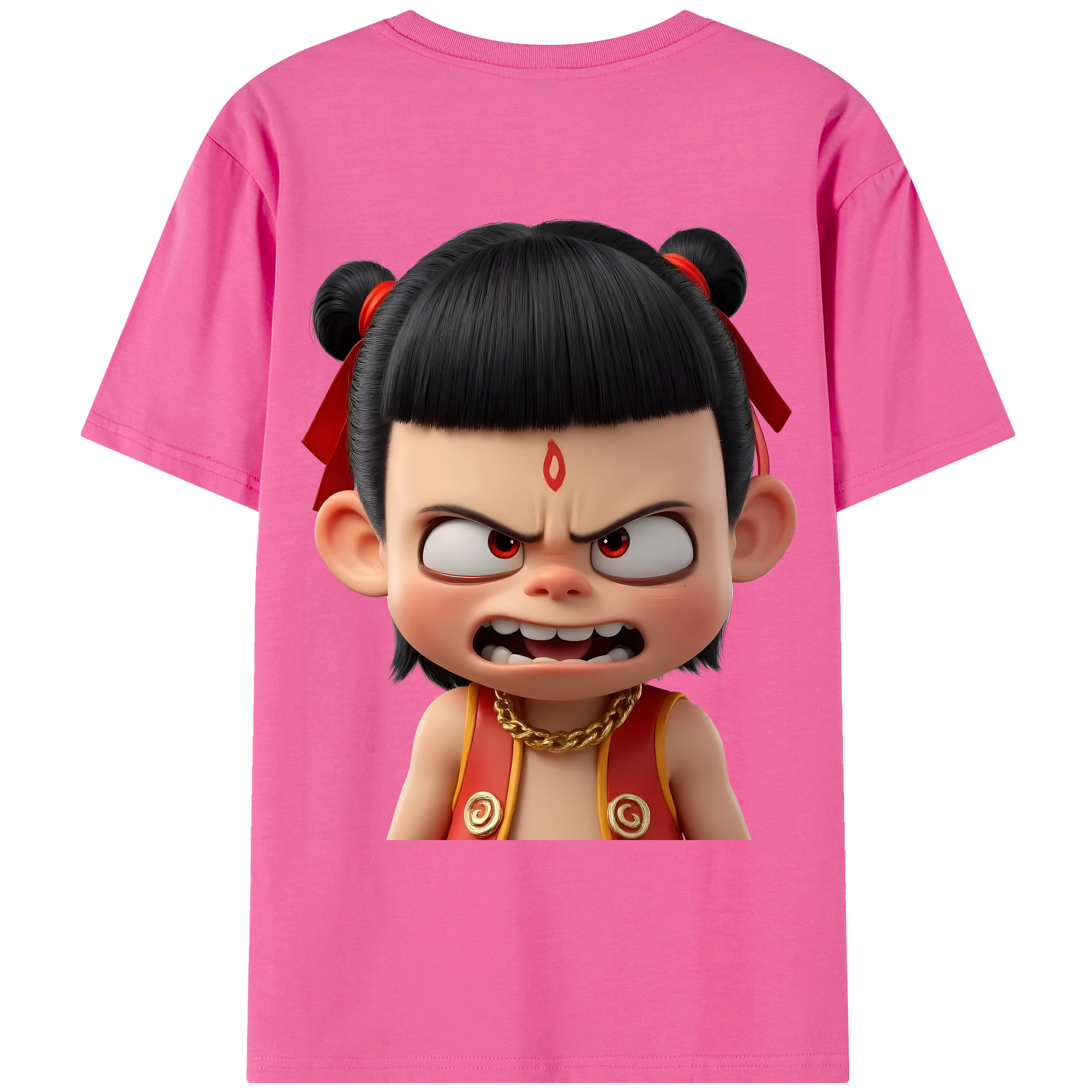 （画像用） Ne Zha 2 ナタ 魔童の大暴れ レディース半袖Tシャツ(バックプリント)